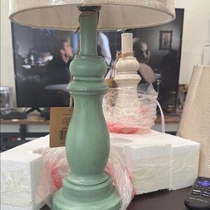 Rustic Green Table Lamp